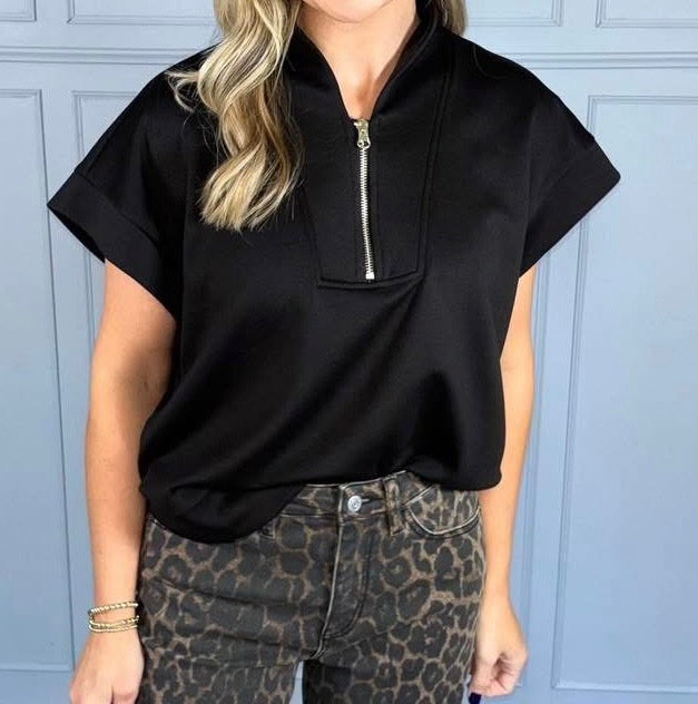 Black Zipper Top