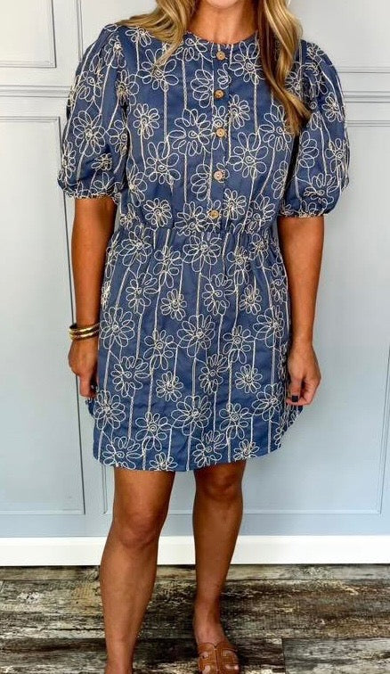 Floral Blue Dress