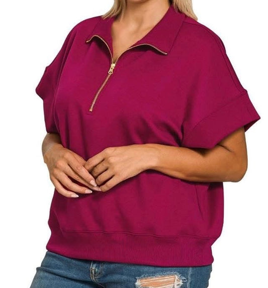 Magenta Zipper Shirt