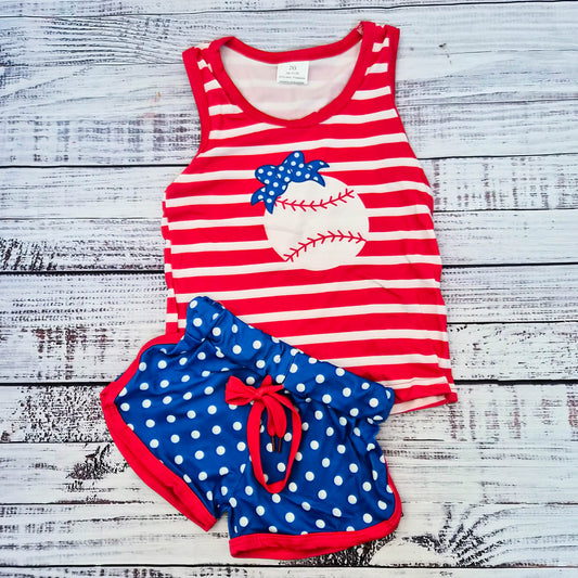 Red, White and Blue Girls Baseball Set